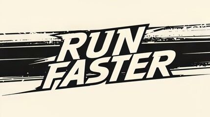 Bold text graphic encouraging runners to run faster