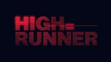 Retro futuristic high runner logo with red glitch effect