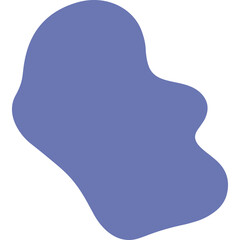 Abstract Blue Organic Blob Shape Isolated on White Background Minimalist Graphic Element for Design