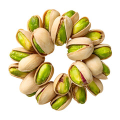 Circular Arrangement of Fresh and Healthy Pistachios for Nutty Snack Concept