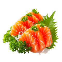 Delicious Fresh Salmon Sashimi Closeup - Premium Raw Fish Photography