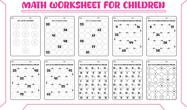 Printable math worksheet for children