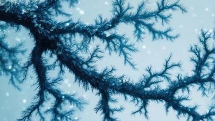 Abstract blue fractal pattern resembling neural network branches or coral growth.