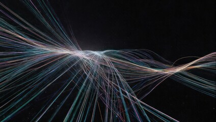 Abstract light trails on black background, creating a dynamic and futuristic effect.
