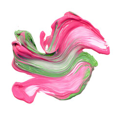 Vibrant Pink and Green Abstract Paint Stroke Liquid Fluid Art