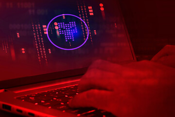 Malware attack virus alert , malicious software infection , cyber security awareness training to protect business information from threat attacks