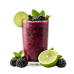 Fresh Blackberry Lime Smoothie with Mint Garnish - Vibrant and Refreshing Beverage