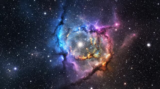 Animated Space Nebula Exploring the Cosmos With Countless Stars