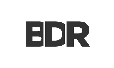 BDR logo design template with strong and modern bold text. Initial based vector logotype featuring simple and minimal typography. Trendy company identity.