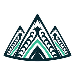 Tribal Mountain Icon Set Adventure Nature Vector Icon Set of Various Transportation Vehicles