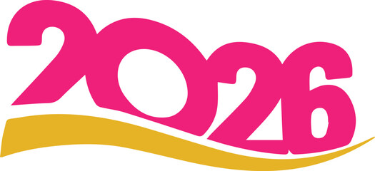 Beautiful happy new year 2026 colorful text design