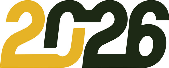 Beautiful happy new year 2026 colorful text design