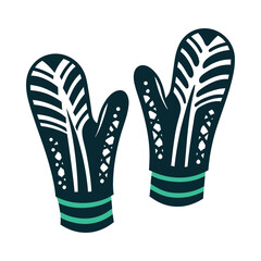 Stylized Winter Mittens Icon Illustration Vector Icon Set of Various Transportation Vehicles