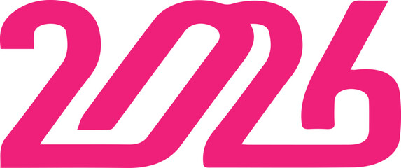 Beautiful happy new year 2026 colorful text design