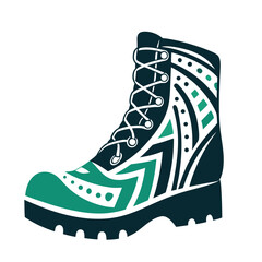 Tribal Boot Icon: Adventure & Travel Symbol Vector Icon Set of Various Transportation Vehicles