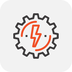 Modern energy production flat line vector illustration icon design concept. Icon for mobile and web graphics. Flat symbol, logo creative concept. Simple and clean flat pictogram