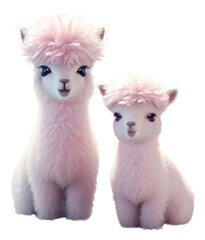 Obraz premium PNG Cute baby llamas animal mammal toy.