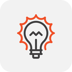 Modern light bulb flat line vector illustration icon design concept.