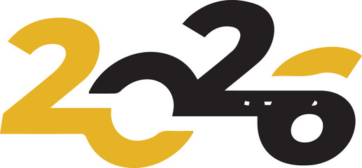 Beautiful happy new year 2026 colorful text design