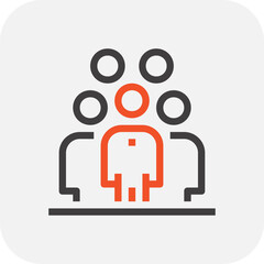 Modern workgroup flat line vector illustration icon design concept. Icon for mobile and web graphics. Flat symbol, logo creative concept. Simple and clean flat pictogram