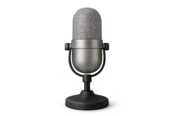 Retro microphone for broadcasting and recording, symbolizing communication, podcasting, and sound production with vintage style