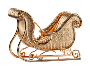 PNG Luxurious golden sleigh decoration