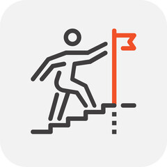 Modern success mission flat line vector illustration icon design concept. Icon for mobile and web graphics. Flat symbol, logo creative concept. Simple and clean flat pictogram