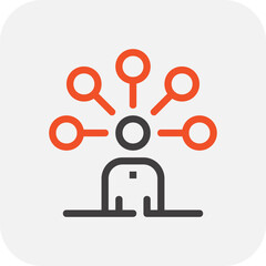 Modern personal skills flat line vector illustration icon design concept. Icon for mobile and web graphics. Flat symbol, logo creative concept. Simple and clean flat pictogram