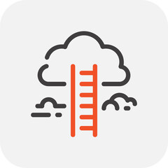 Modern ladder to success flat line vector illustration icon design concept. Icon for mobile and web graphics. Flat symbol, logo creative concept. Simple and clean flat pictogram