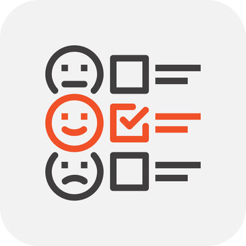 Modern satisfaction level flat line vector illustration icon design concept. Icon for mobile and web graphics. Flat symbol, logo creative concept. Simple and clean flat pictogram