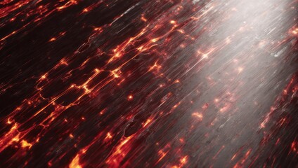 Fiery Abstract Lava Flow with Dramatic Light Rays.