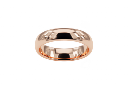 Rose gold ring shiny metal band elegant jewelry classic wedding accessory polished surface minimal design luxury style romantic gift unisex fashion timeless beauty