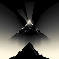 Modern flat design vector, minimalist theme, two-dimensional shapes, electric vivid colors, trending mountain tame templates,Generative AI