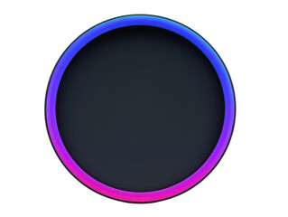 Glowing circle neon ring blue pink gradient futuristic design transparency background illuminated border round shape modern style digital art vibrant color
