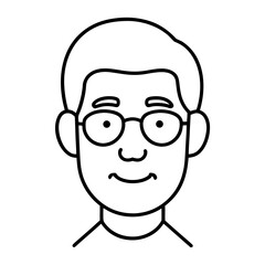 Obraz premium funny cartoon man with glasses illustration
