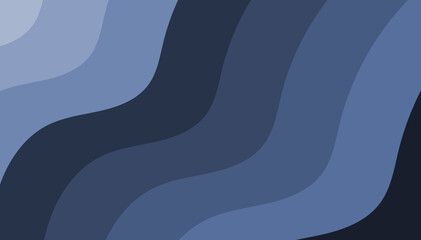 Stylish Indigo Wavy Lines: Modern Abstract Gradient Background with Flowing, Smooth Curving Shapes in Shades of Blue