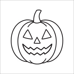 Simple Halloween Pumpkin Vector in Minimal Line Art Style