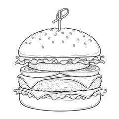vector illustration of a hamburger