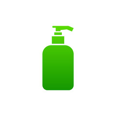 Green Sanitizer Bottle Icon – Hygiene, Disinfectant, Cleanliness Vector for UI & Branding