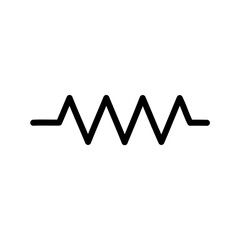 Black Zigzag Resistor Icon – Vector Symbol for Circuit, Electronics, and Engineering Design
