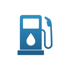 Blue Gasoline Pump Icon Vector &ndash; Minimalist Fuel Station Silhouette Design