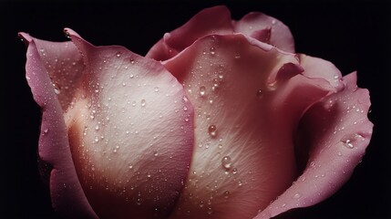 delicate pink rose close up with dark background cinematic floral photography