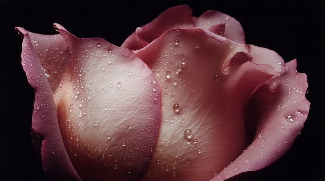 delicate pink rose close up with dark background cinematic floral photography