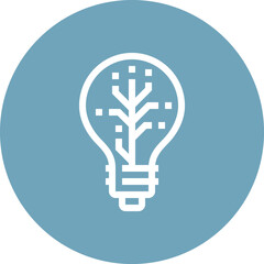 Modern light bulb flat line vector illustration icon design concept.
