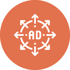 Modern ADs campaign flat line vector illustration icon design concept. Icon for mobile and web graphics. Flat symbol, logo creative concept. Simple and clean flat pictogram