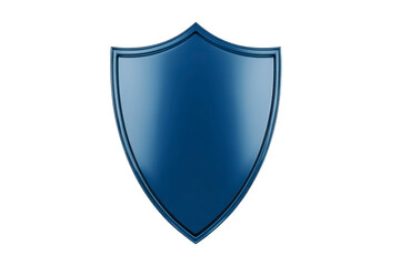 Blue shield security protection defense emblem glossy metallic blank isolated symbol