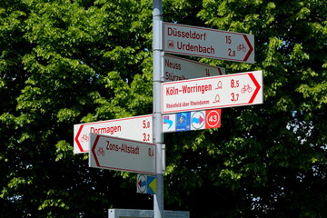 Radwegweiser nach Dormagen, Zons