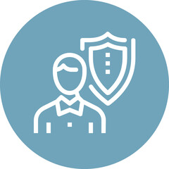 Modern employee insurance flat line vector illustration icon design concept. Icon for mobile and web graphics. Flat symbol, logo creative concept. Simple and clean flat pictogram