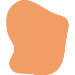 Abstract organic blob shape in warm peach orange color on a clean transparent background with subtle shadow effect ideal for graphic design elements and modern art.