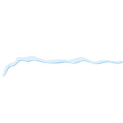 Abstract Light Blue Wavy Line Across White Background Translucent Overlay Element Minimalist Design Frosty Texture